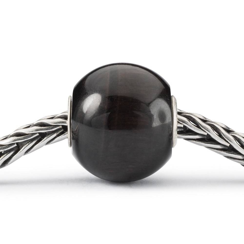 Beads Trollbeads TSTBE-10019   “Occhio di Gatto Nero Rotondo Grande”  in pietra preziosa