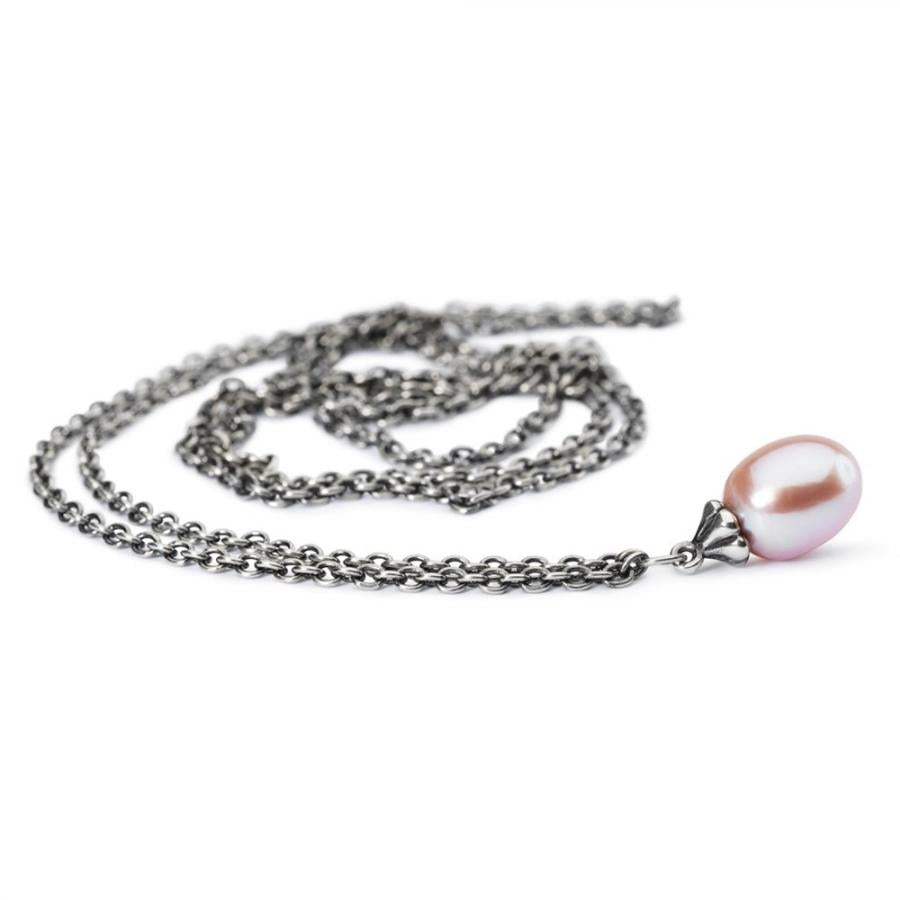 Collana TROLLBEADS   “Perla Rosa” in Argento 925‰ Lunghezza 90 cm  -  TAGFA-00052