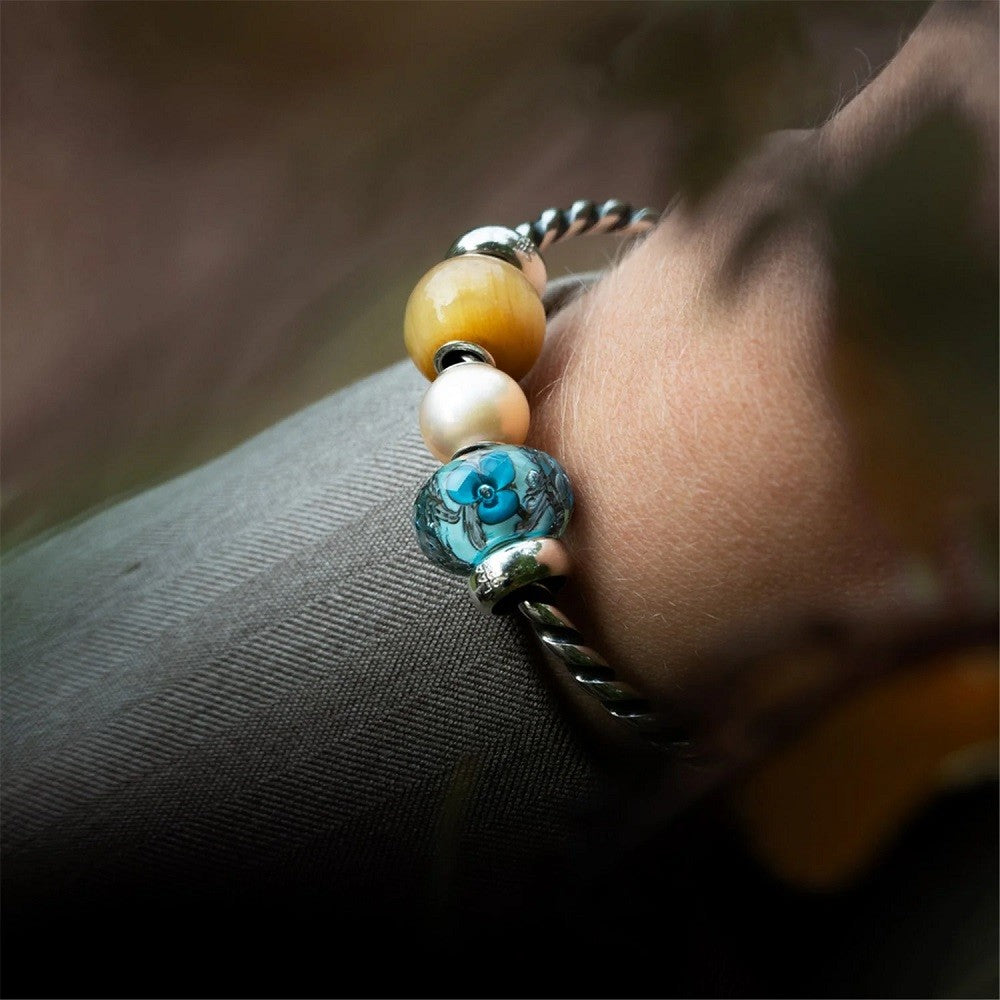 Beads TROLLBEADS   -   Onice di Gatto Rotondo Grande   -   in Pietra Preziosa   -   TSTBE-10020 - immagine 3