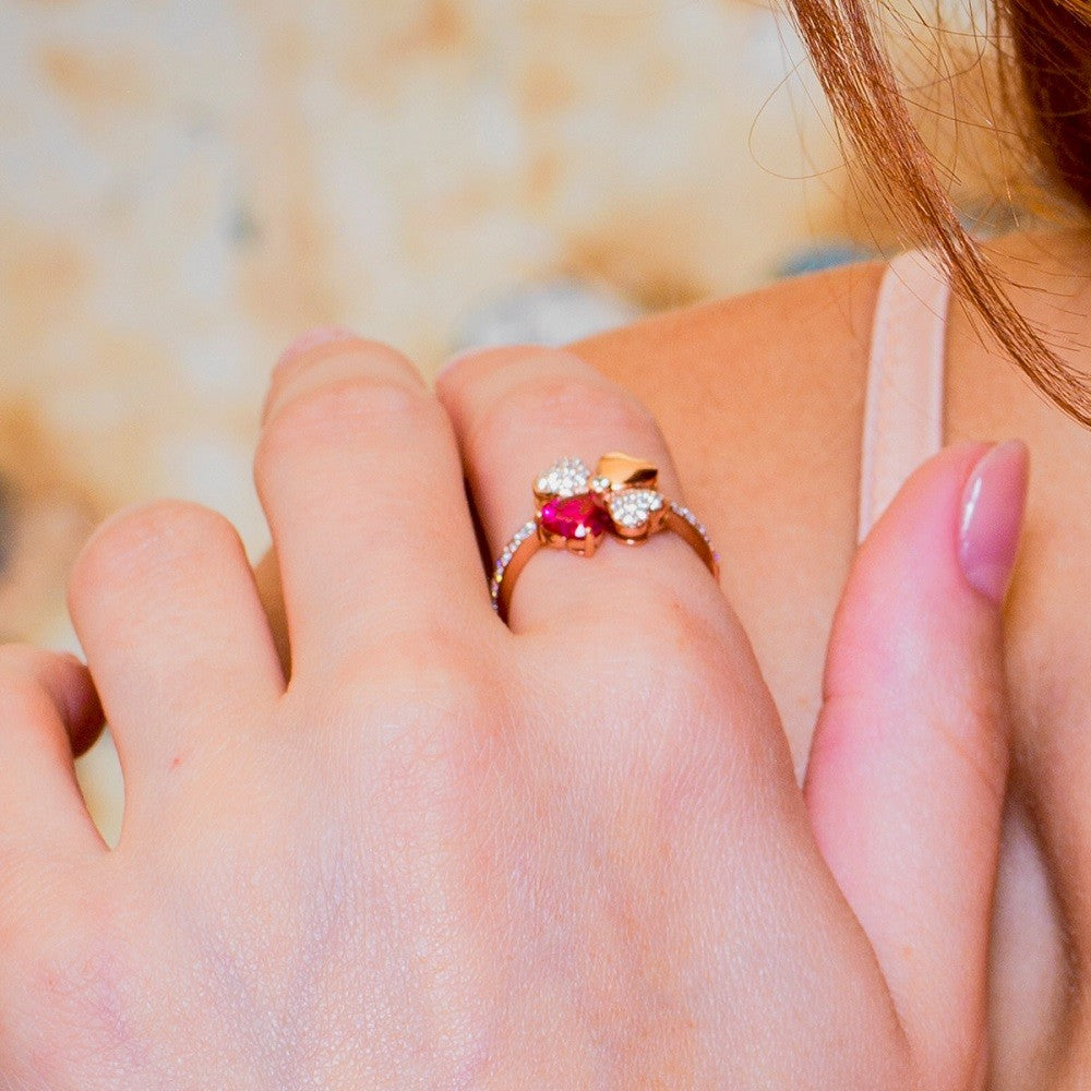 Anello Donna AMEN Quadricuore - RQURR-14