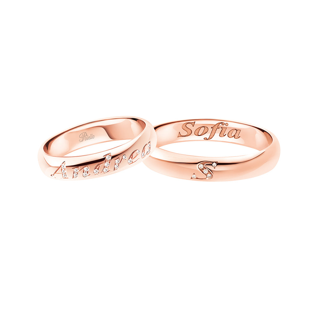 Coppia Fedi POLELLO Lettere D’Amore - 3112DB-3112UB