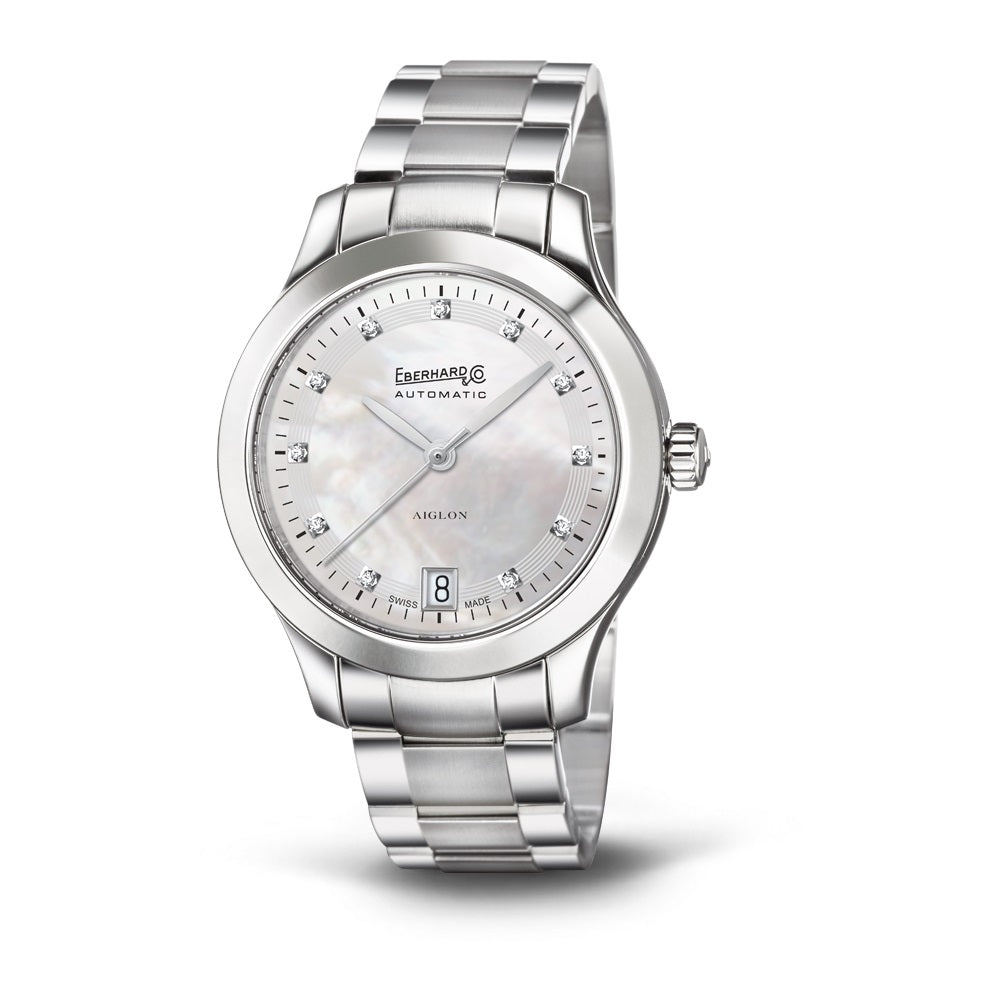 Orologio Donna EBERHARD Aiglon Dame - Quadrante Madreperla Bianca con Diamanti - 41035.21/S CA QB/MOP BIANCA