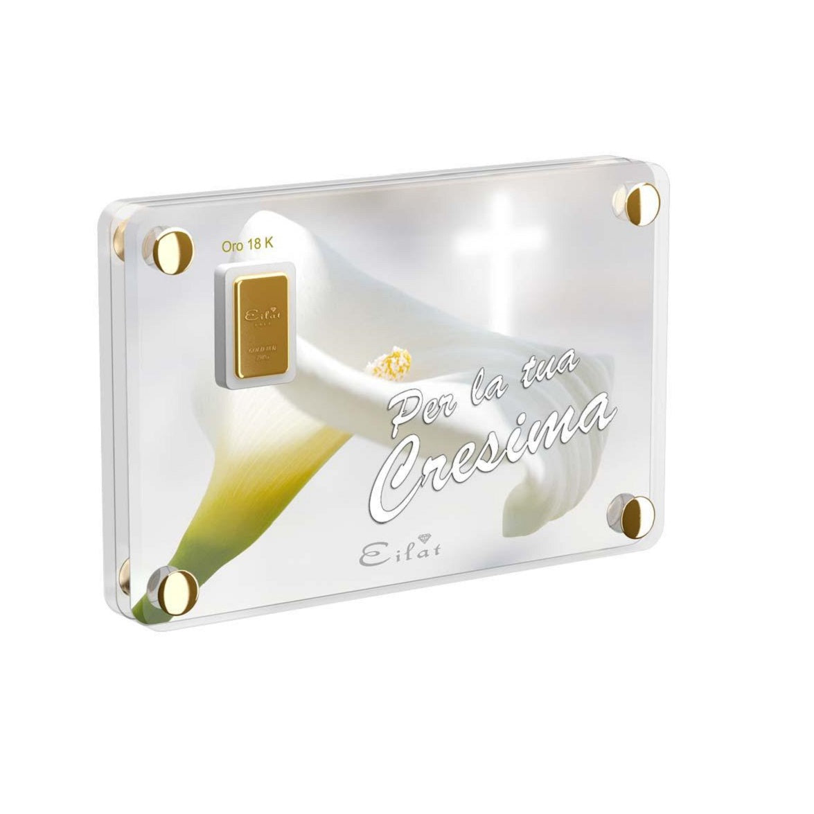Blister Lingottino Oro 750 (18KT) EILAT DIAMONDS Cresima - LE07G
