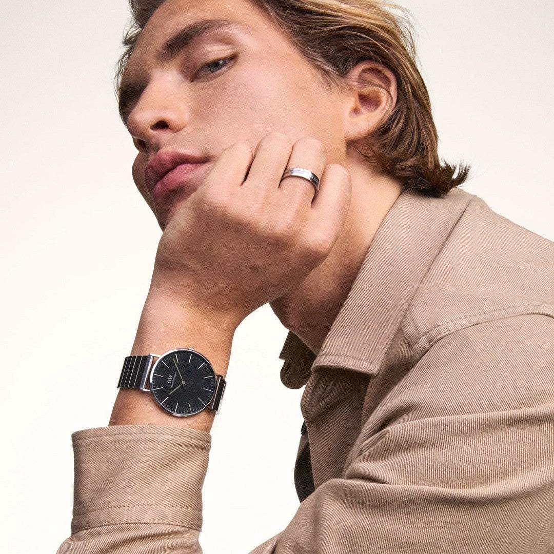 Orologio Uomo DANIEL WELLINGTON Classic Piano Link Onyx Silver - DW00100774