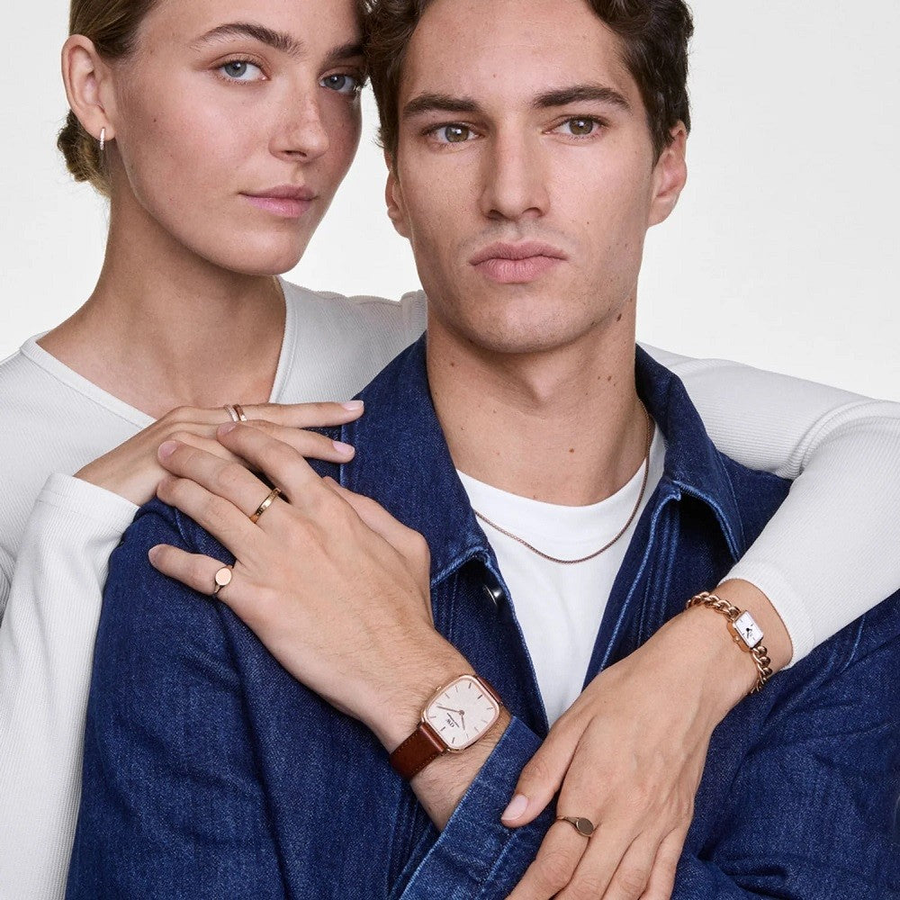 Orologio Uomo DANIEL WELLINGTON Marlon St Mawes Linen Rose Gold - DW00100816 - immagine 2