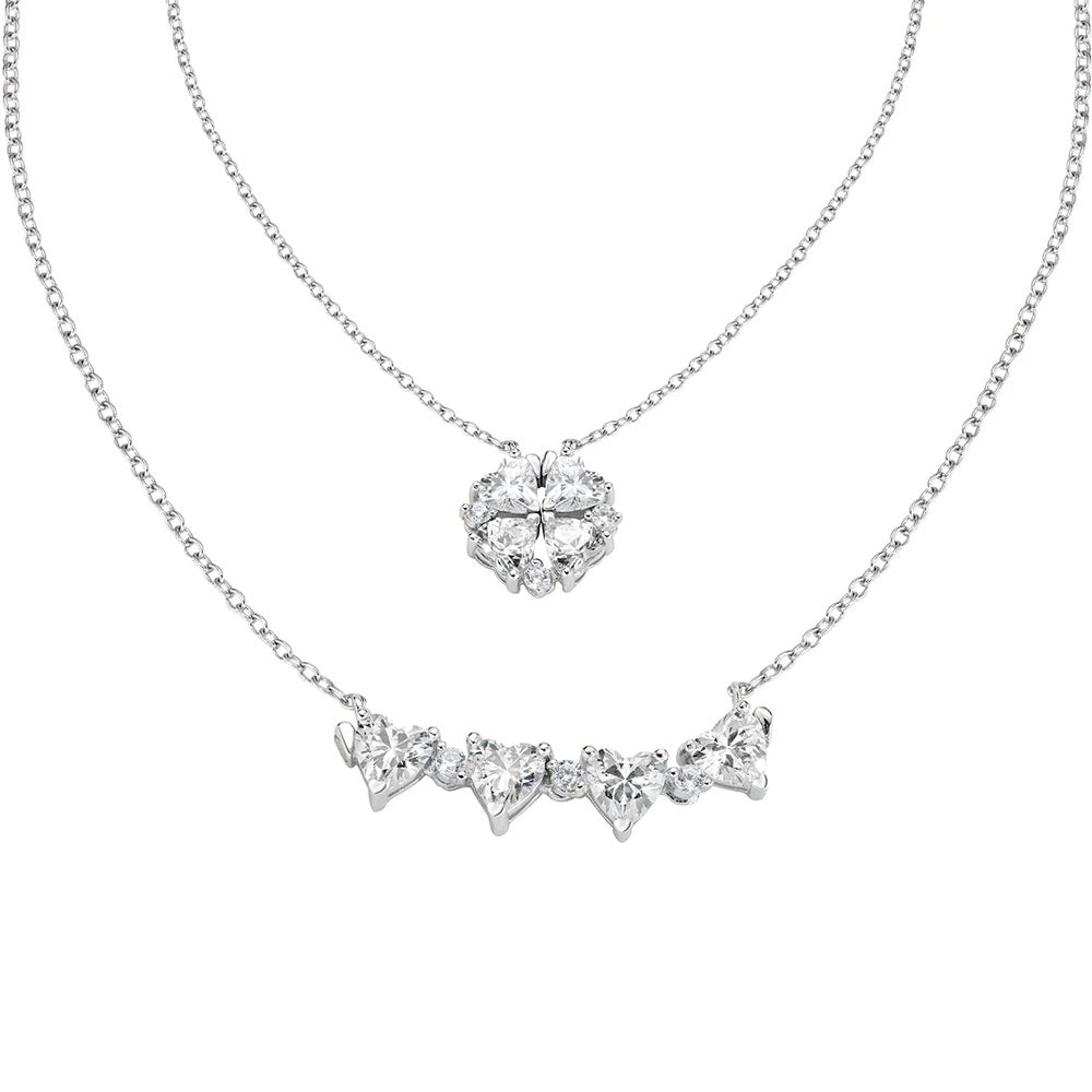 Collana Donna AMEN Quadricuore - CLPMHBB
