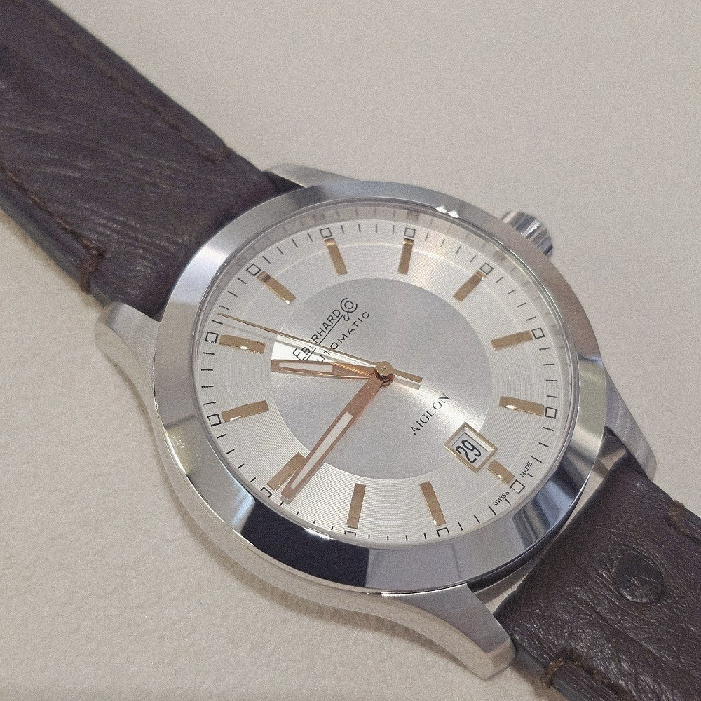 Orologio Uomo EBERHARD Aiglon Grande Taille - Quadrante Silver - 41030.20 SE CP/BROWN