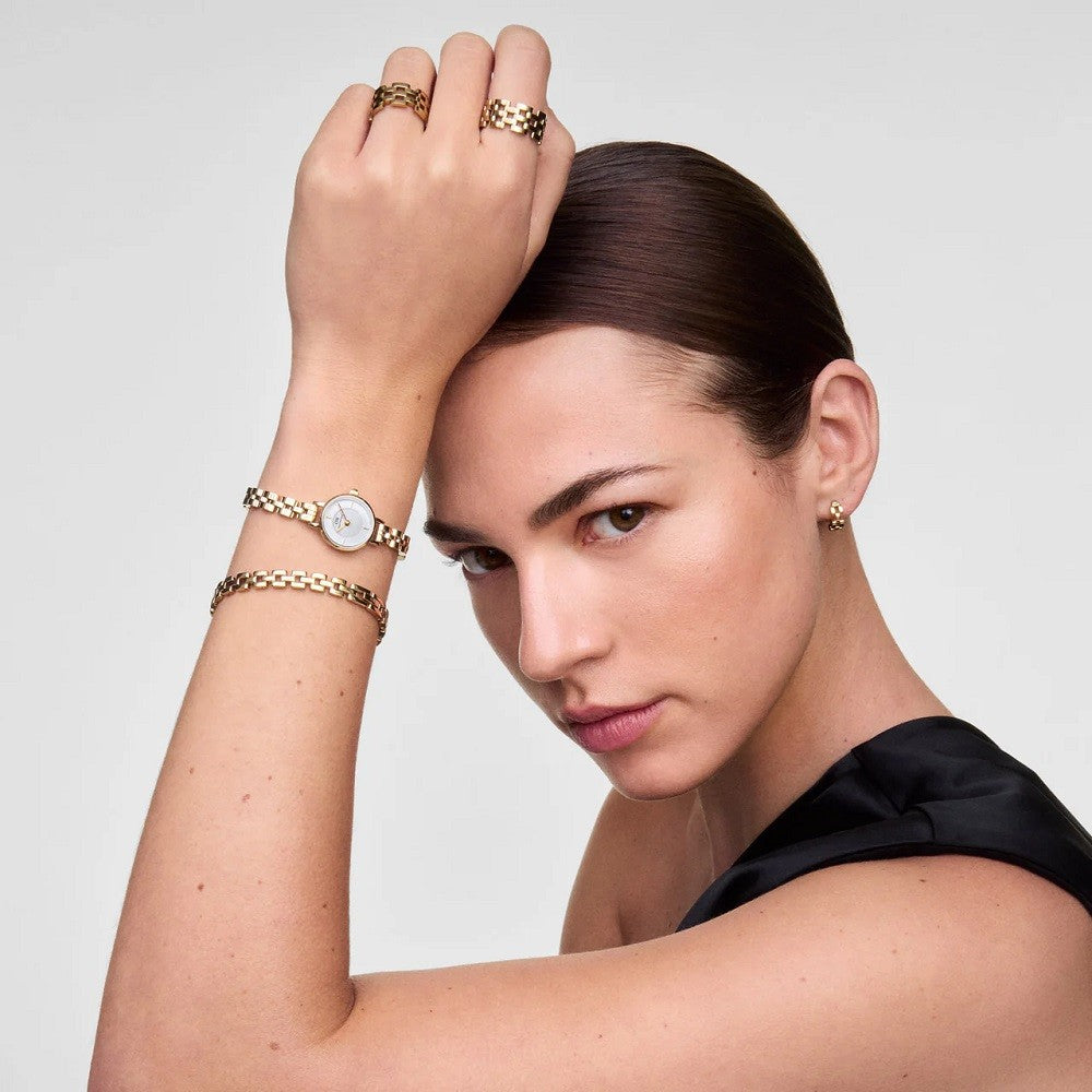 Orologio Donna DANIEL WELLINGTON Petite Mini Arch 3-Link White Gold - DW00100855 - immagine 2