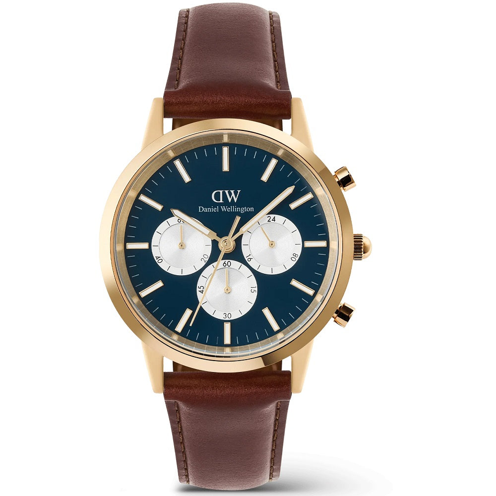 Orologio Uomo DANIEL WELLINGTON Iconic Chronograph St Mawes Arctic Panda Gold - DW00100875