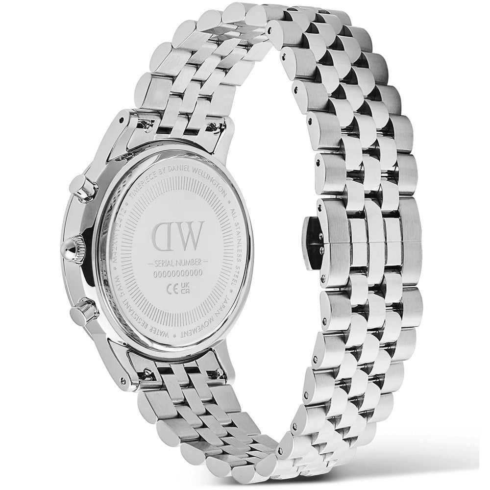 Orologio Uomo DANIEL WELLINGTON Iconic Chronograph Arch 5-Link Onyx Panda Silver - DW00100873 - immagine 4