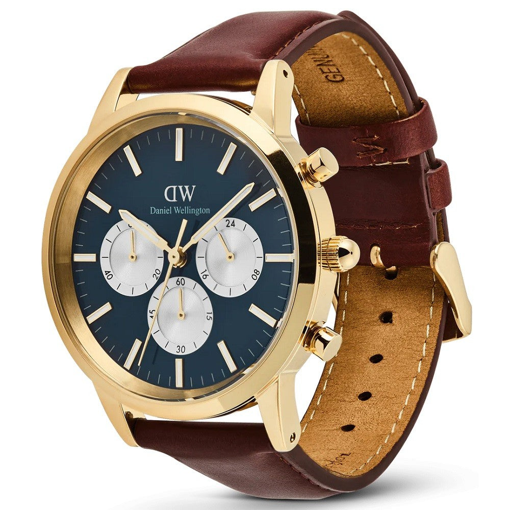 Orologio Uomo DANIEL WELLINGTON Iconic Chronograph St Mawes Arctic Panda Gold - DW00100875 - immagine 3