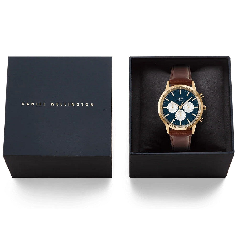 Orologio Uomo DANIEL WELLINGTON Iconic Chronograph St Mawes Arctic Panda Gold - DW00100875 - immagine 5