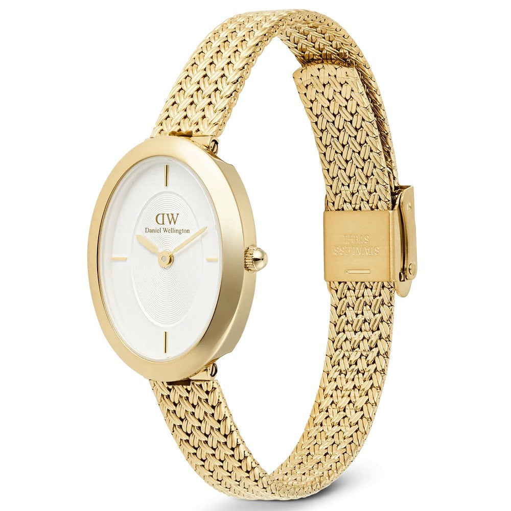 Orologio Donna DANIEL WELLINGTON Juliette Braided Mesh White Sunray Gold - DW00100882 - immagine 3