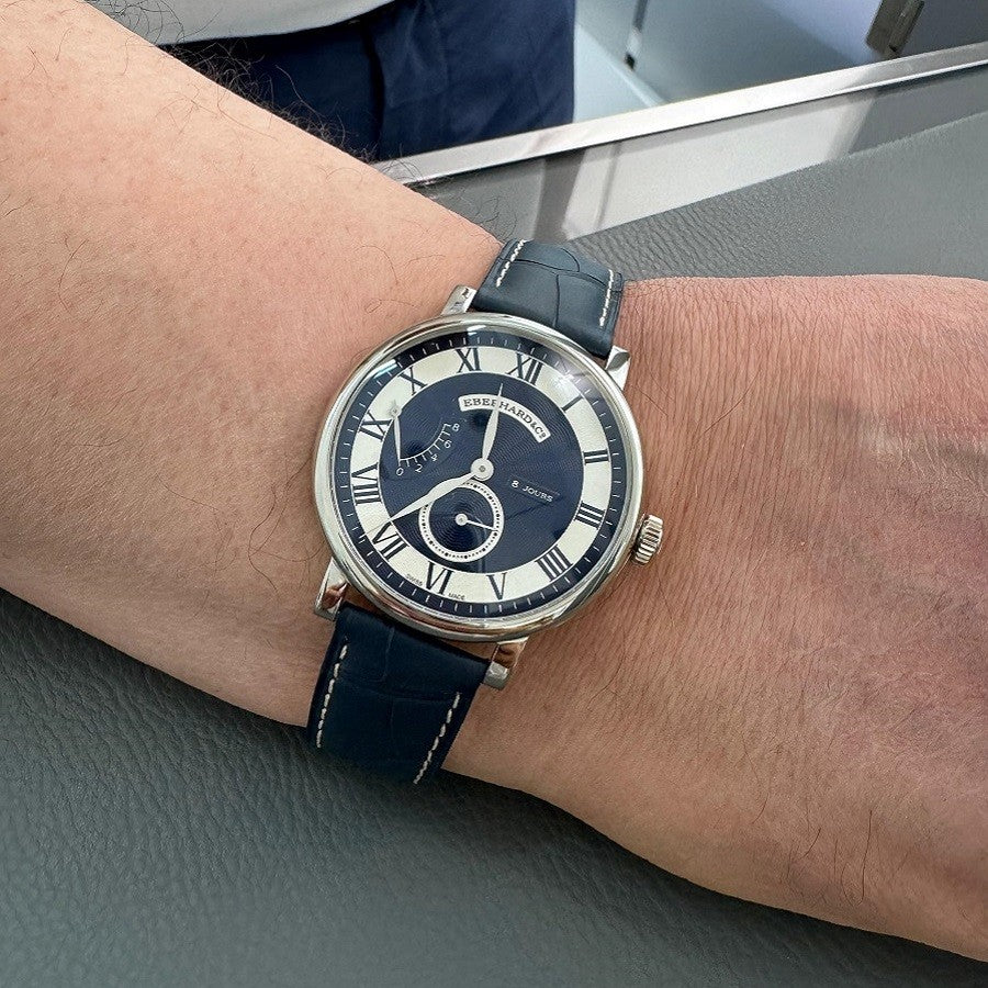 Orologio Uomo EBERHARD 8 Jours Grande Taille - Quadrante Blu - 21027.7 CP/BLU