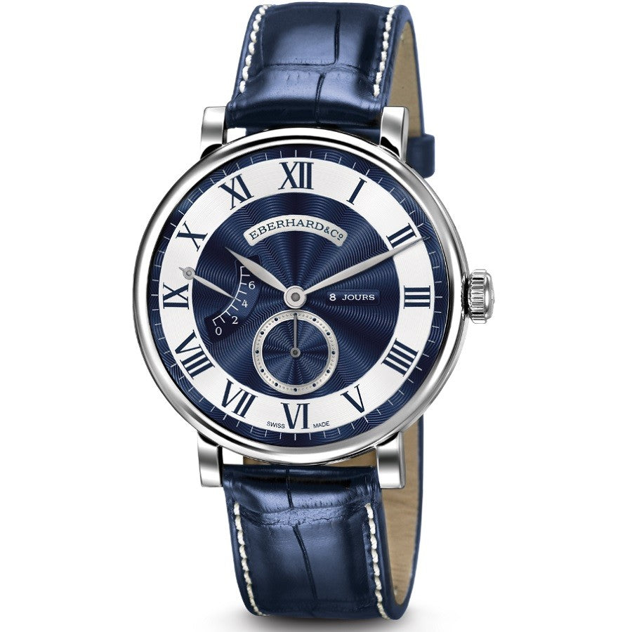 Orologio Uomo EBERHARD 8 Jours Grande Taille - Quadrante Blu - 21027.7 CP/BLU - immagine 3
