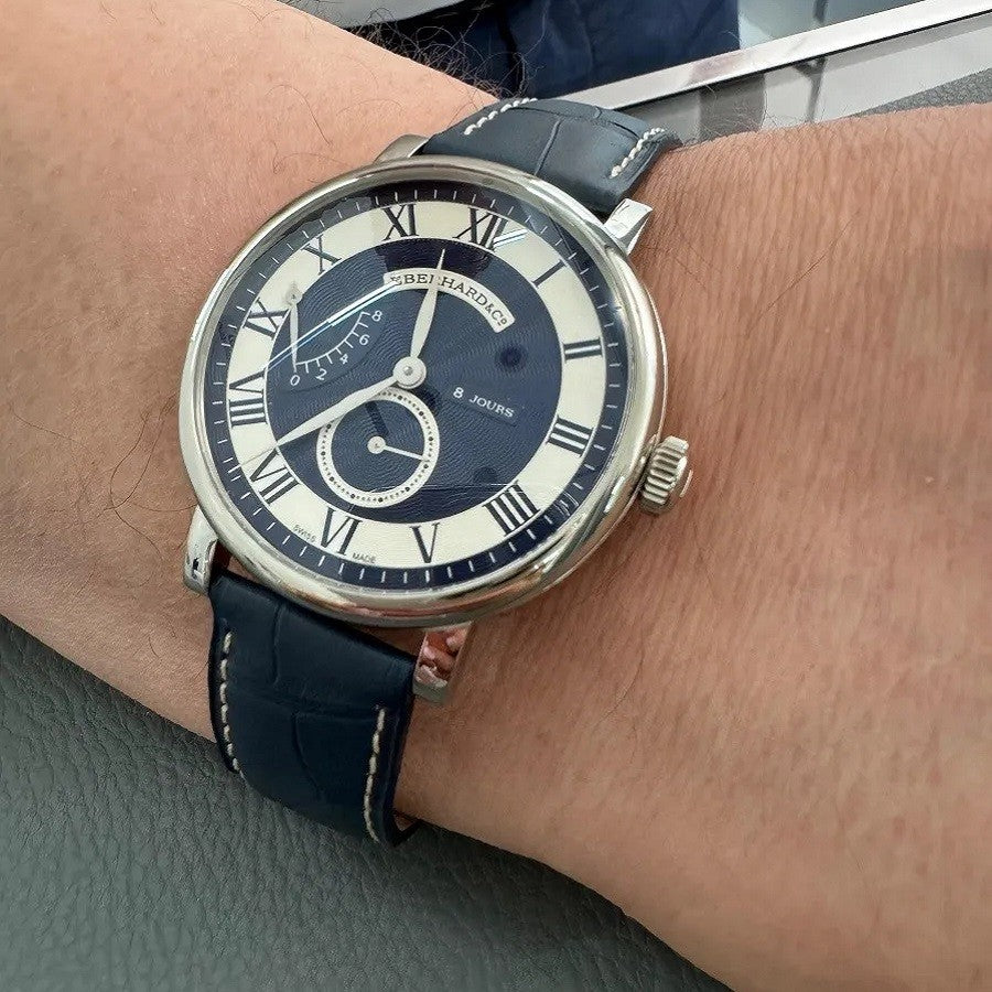 Orologio Uomo EBERHARD 8 Jours Grande Taille - Quadrante Blu - 21027.7 CP/BLU - immagine 2