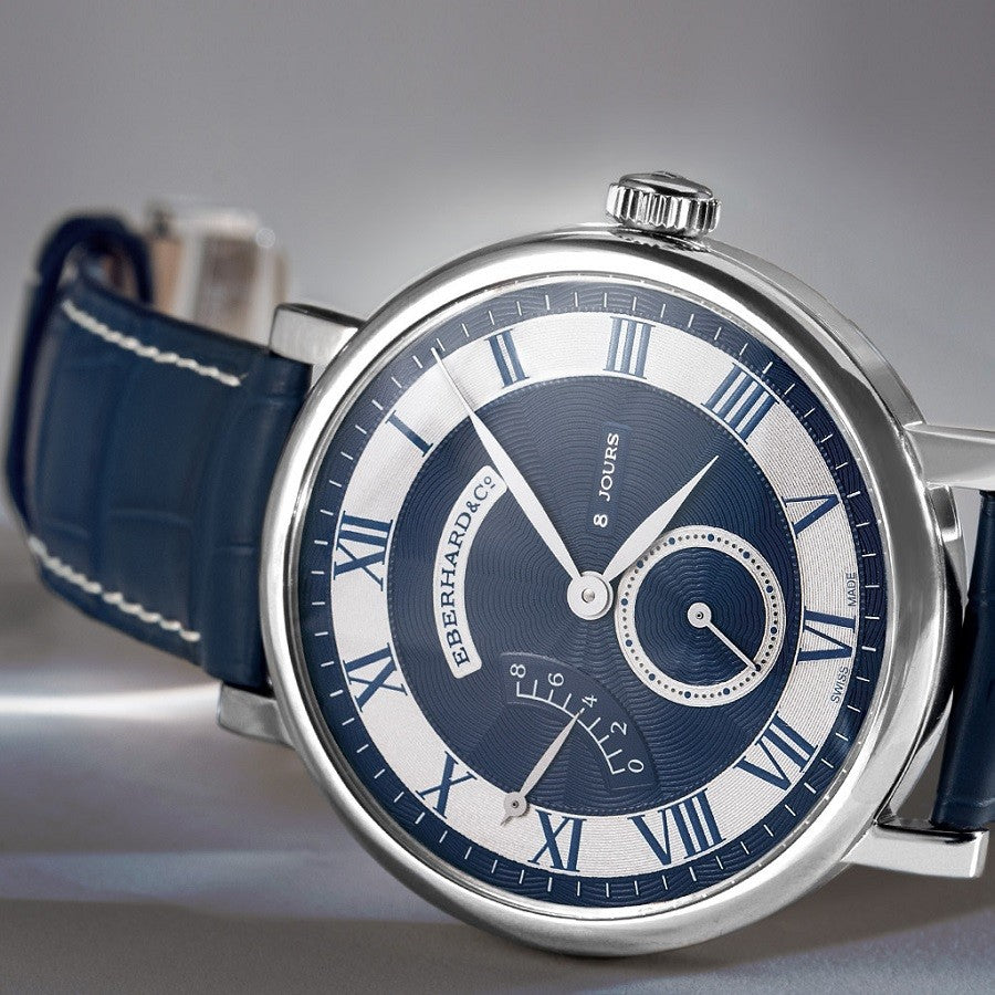 Orologio Uomo EBERHARD 8 Jours Grande Taille - Quadrante Blu - 21027.7 CP/BLU - immagine 4
