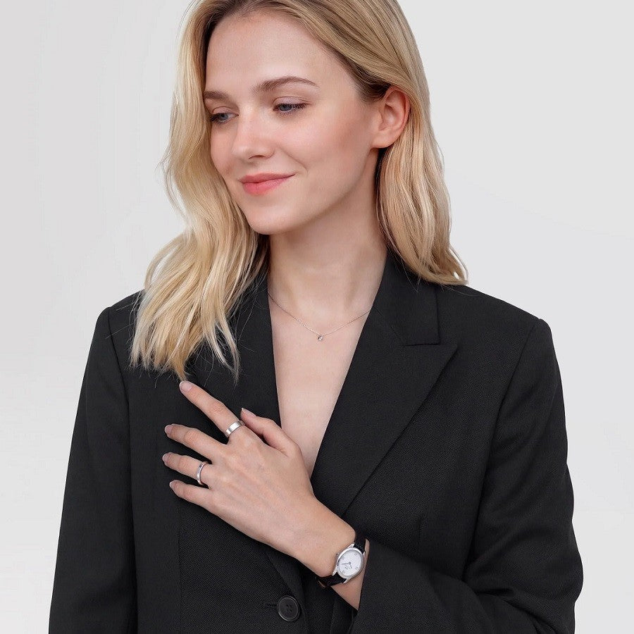 Orologio Donna DANIEL WELLINGTON Ophelia Mini Black Lizard Guilloché Silver - DW00100887