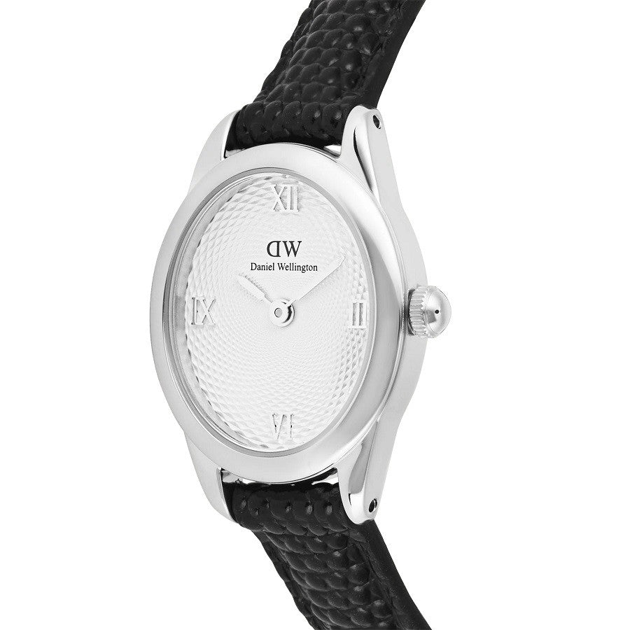 Orologio Donna DANIEL WELLINGTON Ophelia Mini Black Lizard Guilloché Silver - DW00100887 - immagine 4