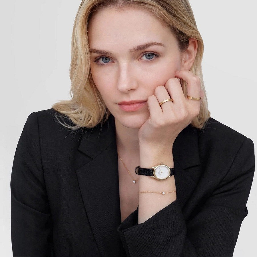Orologio Donna DANIEL WELLINGTON Ophelia Mini Black Lizard White Guilloché Gold - DW00100890 - immagine 2