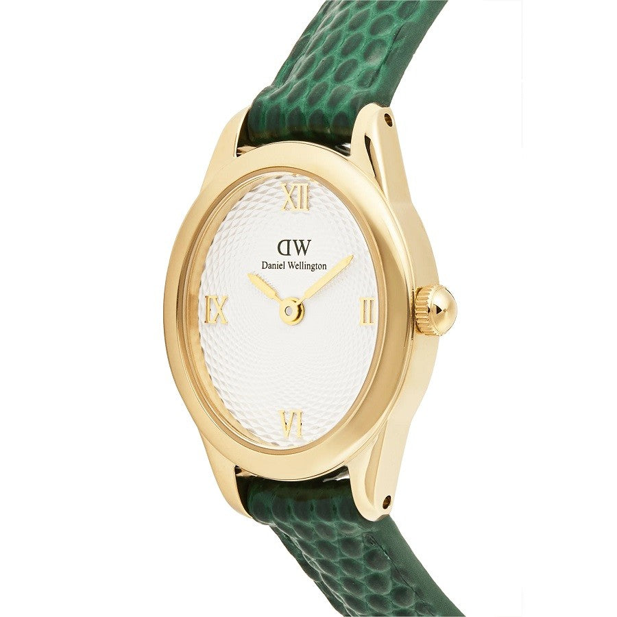 Orologio Donna DANIEL WELLINGTON Ophelia Mini Green Lizard Guilloché Gold - DW00100892 - immagine 4