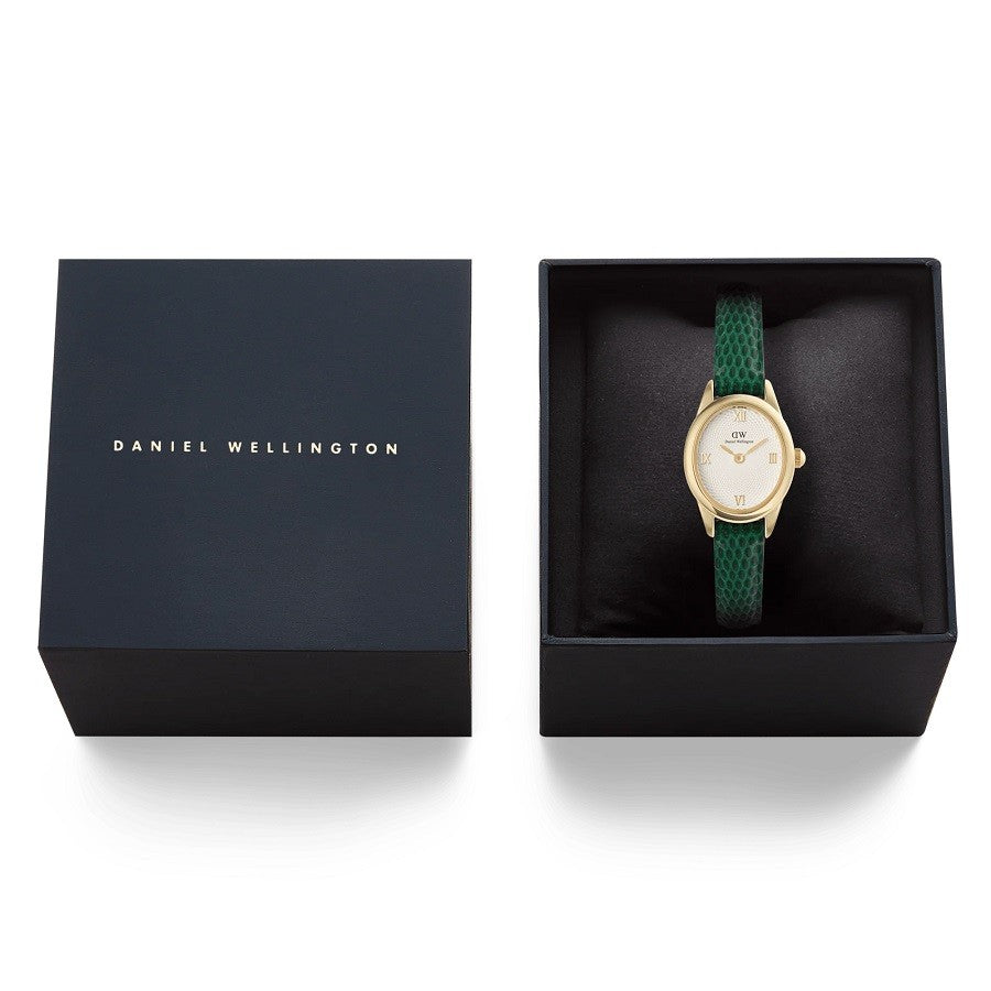 Orologio Donna DANIEL WELLINGTON Ophelia Mini Green Lizard Guilloché Gold - DW00100892 - immagine 6