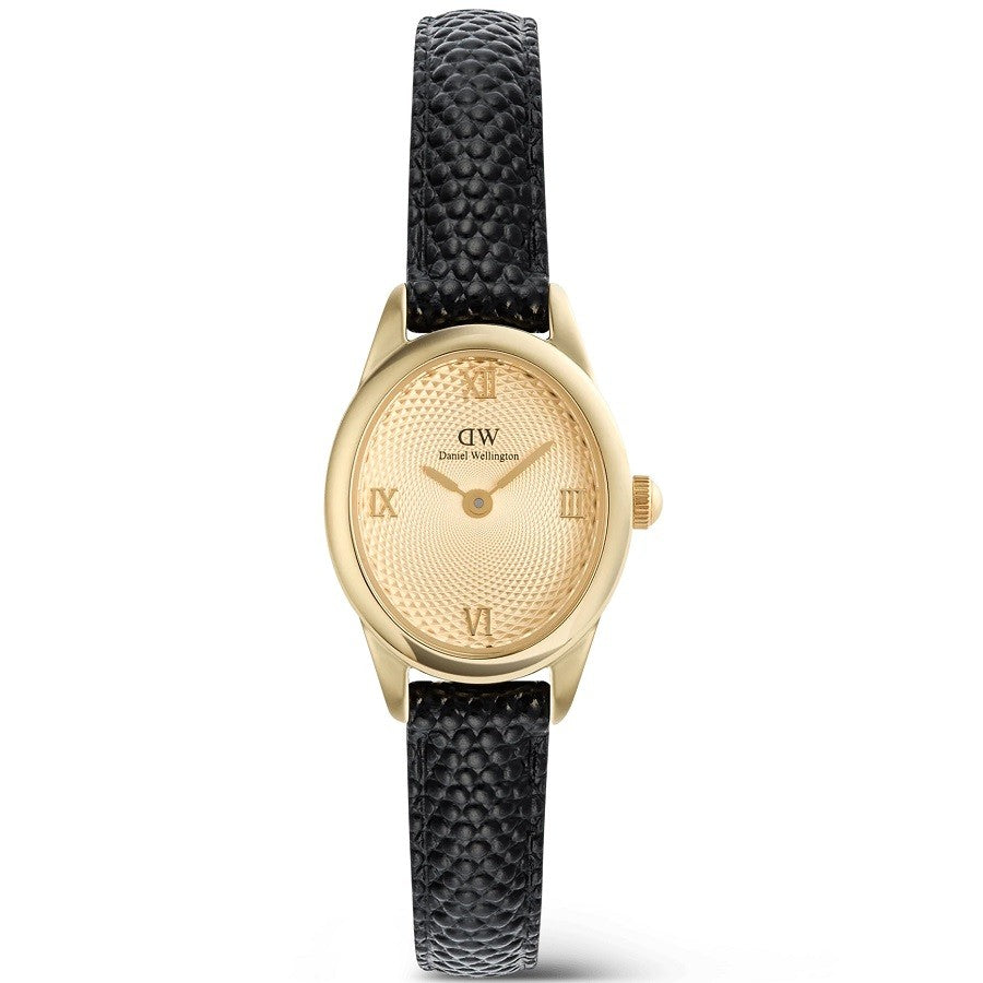 Orologio Donna DANIEL WELLINGTON Ophelia Mini Black Lizard Unitone Guilloché Gold - DW00100897