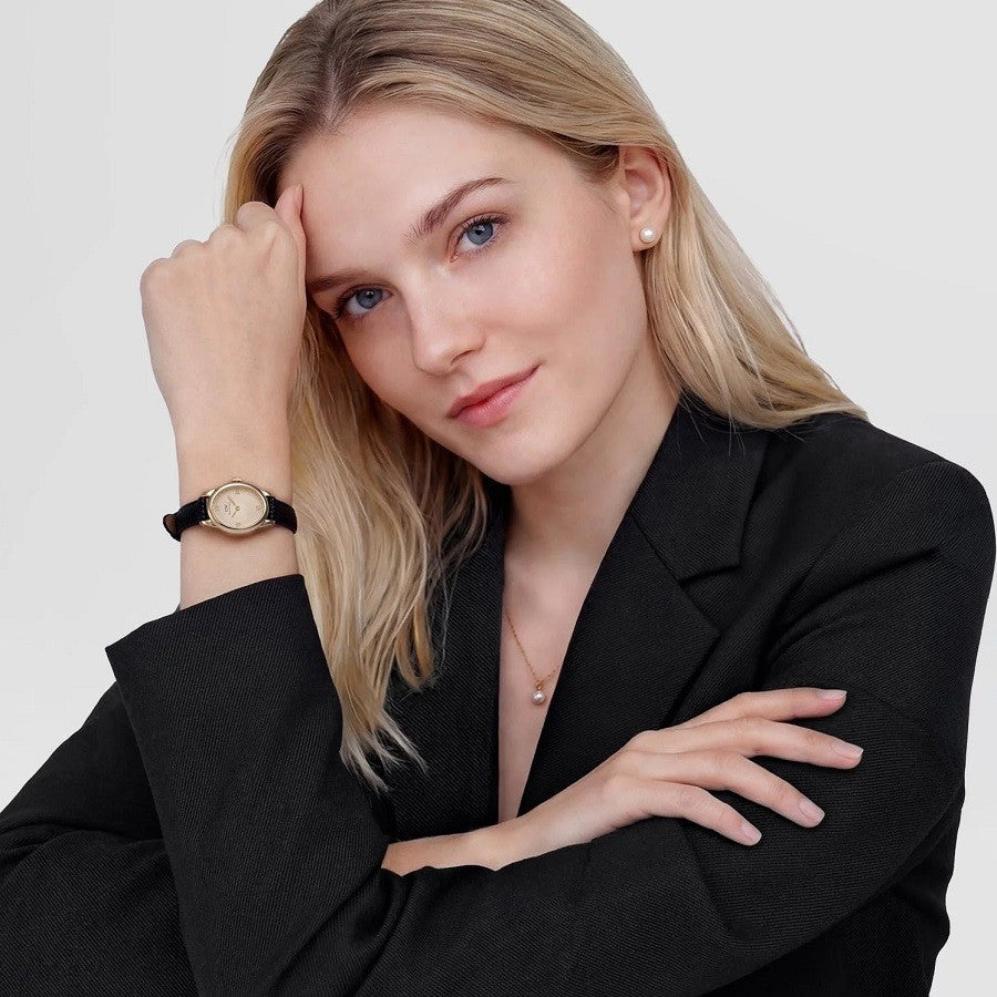 Orologio Donna DANIEL WELLINGTON Ophelia Mini Black Lizard Unitone Guilloché Gold - DW00100897 - immagine 3