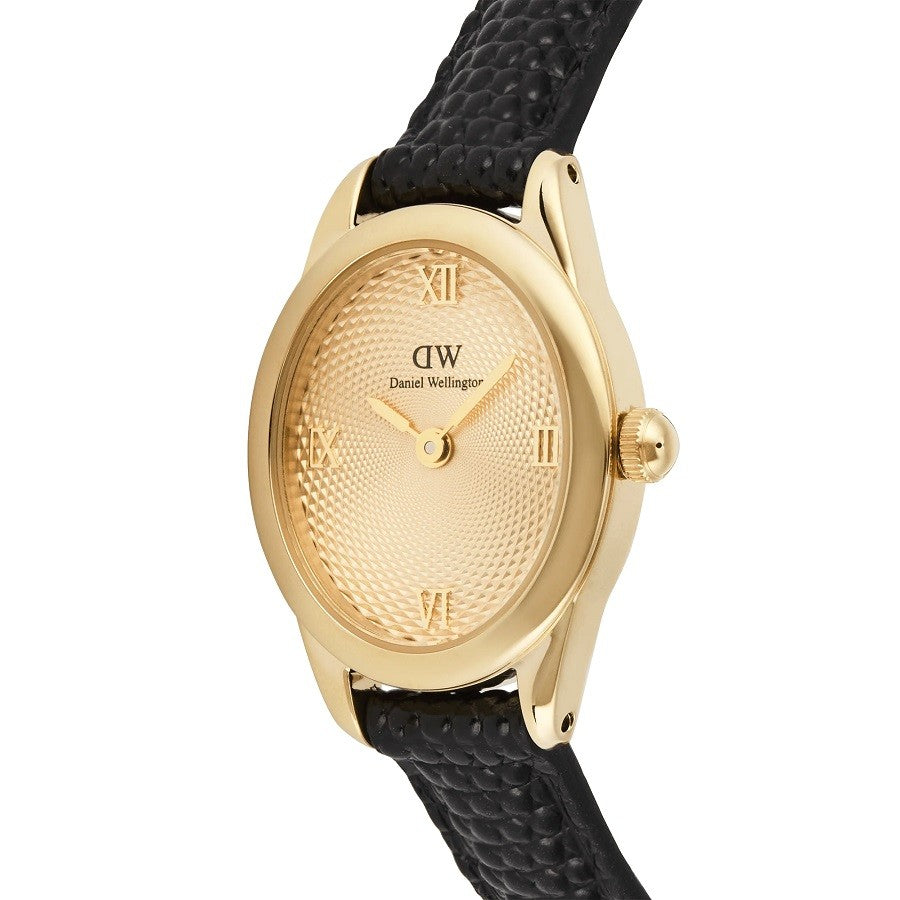 Orologio Donna DANIEL WELLINGTON Ophelia Mini Black Lizard Unitone Guilloché Gold - DW00100897 - immagine 4