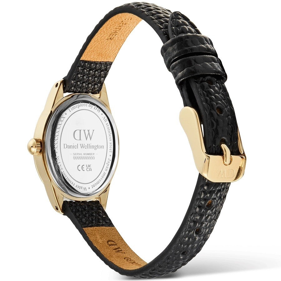 Orologio Donna DANIEL WELLINGTON Ophelia Mini Black Lizard Unitone Guilloché Gold - DW00100897 - immagine 5