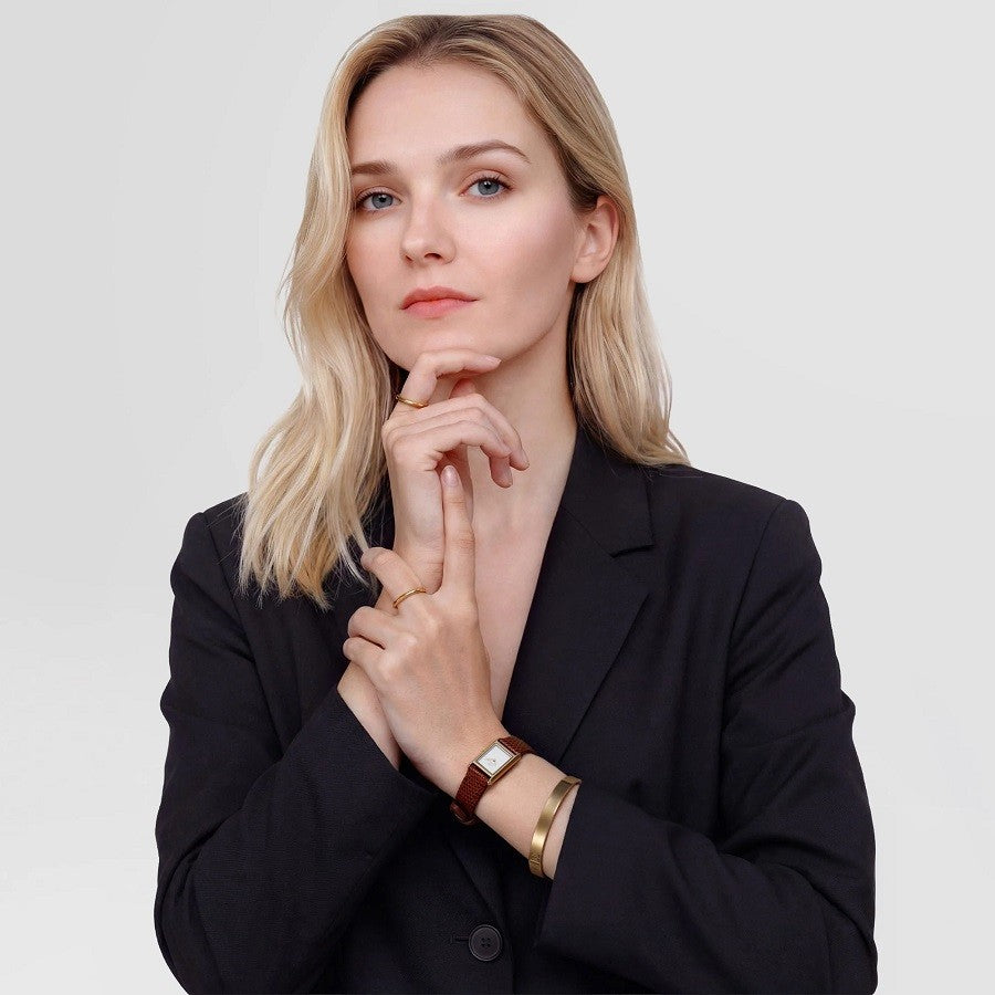 Orologio Donna DANIEL WELLINGTON Bound Mini Light Brown Lizard Gold - DW00100905 - immagine 3