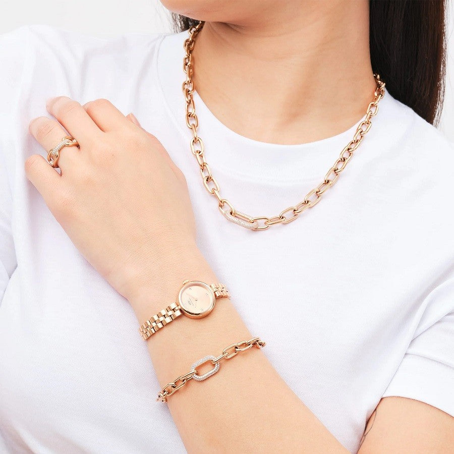 Bracciale Donna DANIEL WELLINGTON Crystal Link Rose Gold - DW00400575 - immagine 2
