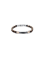 Bracciale Uomo Arkano BAC09NN in acciaio con targhetta centrale ed inserti in pvd rose gold e black