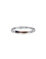 Bracciale Uomo Arkano BAC49NR in acciaio e targhetta centrale con inserti in pvd black e rose gold
