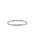 Bracciale Uomo Arkano BAC58B in acciaio con targhetta centrale e zirconi neri
