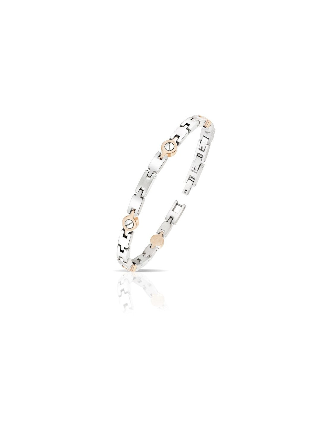 Bracciale Uomo Arkano BAC87R in acciaio con inserti in pvd rose gold