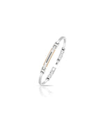 Bracciale Uomo Arkano ABA010R/NB in acciaio con inserti in pvd rose gold e targhetta centrale con diamanti neri 0,17 ct