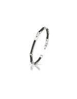 Bracciale Uomo Arkano ABA012NN in acciaio con targhetta centrale e diamante nero 0,015 ct