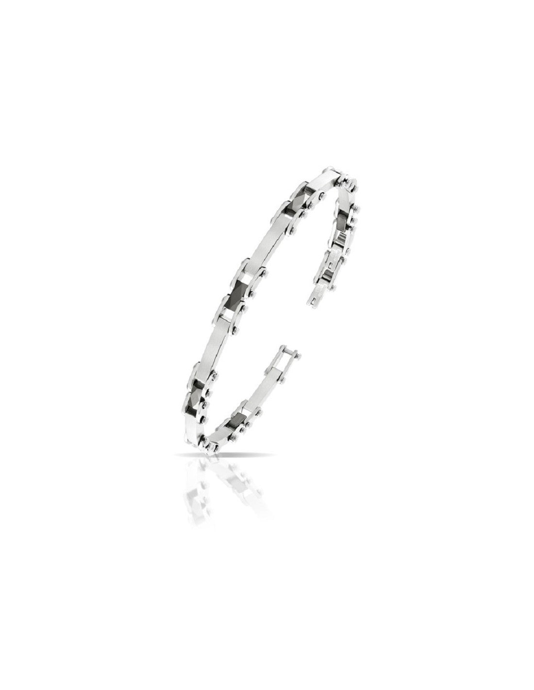 Bracciale Uomo Arkano BAC103NB in acciaio con inserti in pvd black