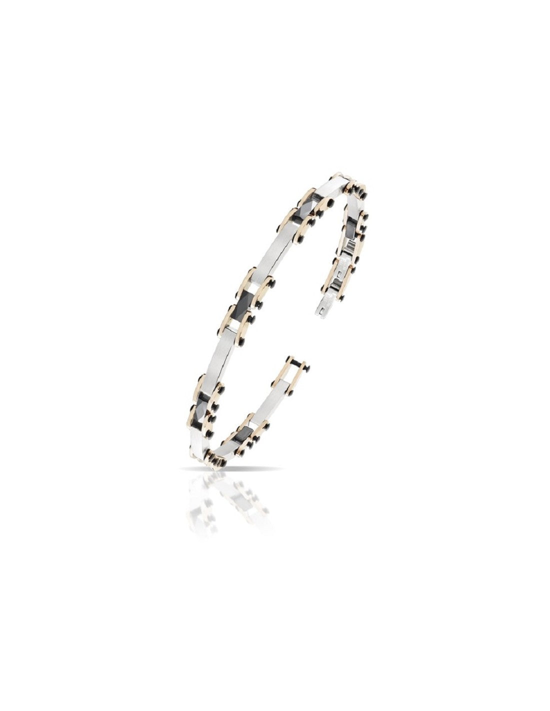 Bracciale Uomo Arkano BAC103RN in acciaio con inserti in pvd rose gold e black