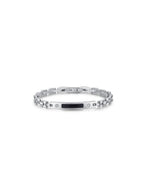 Bracciale Uomo Arkano BAC48BN in acciaio con targhetta centrale in pvd black e zirconi bianchi
