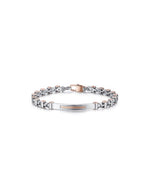 Bracciale Uomo Arkano BAC47BR in acciaio e targhetta centrale con inserto in pvd rose gold