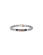 Bracciale Uomo Arkano BAC47NR in acciaio e targhetta centrale con in pvd black e rose gold