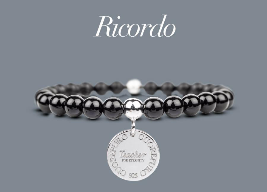 Bracciale Donna Gioielli CUOREPURO ITALIA  -  Black Stone  -   BR39TH