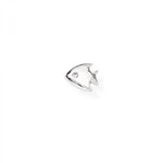 Mono Orecchino Donna Amen EB18 in argento 925 rodiato a forma di pesciolino con zircone bianco