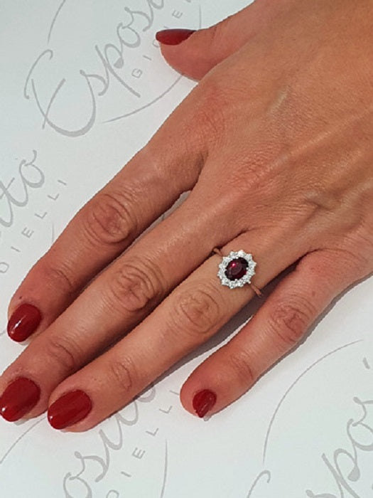 Anello Donna GIORGIO VISCONTI in oro, rubino e diamanti  -  AB16672CR