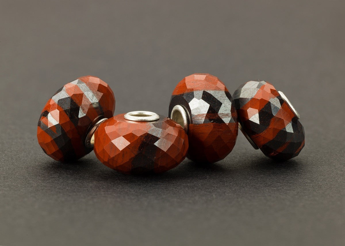 Beads Trollbeads TSTBE-20039 “Calcedonio Rosso con Ematite” in pietra preziosa Limited Edition Black Friday 2021