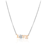 Collana Donna Roberto Giannotti GIA342 in argento 925 rodiato con scritta LOVE ed angelo con pavè di zirconi bianchi