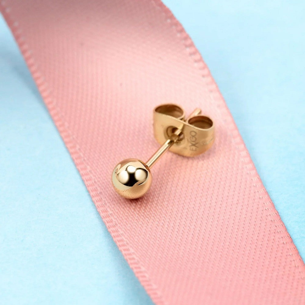 Mono Orecchino Donna La Petite Story LPS02ARQ120 in acciaio pvd gold con sfera Ø 4 mm collezione Single Earrings - immagine 3